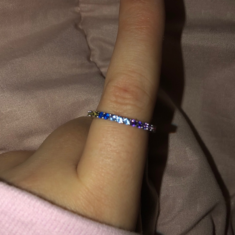 Crystal rainbow ring